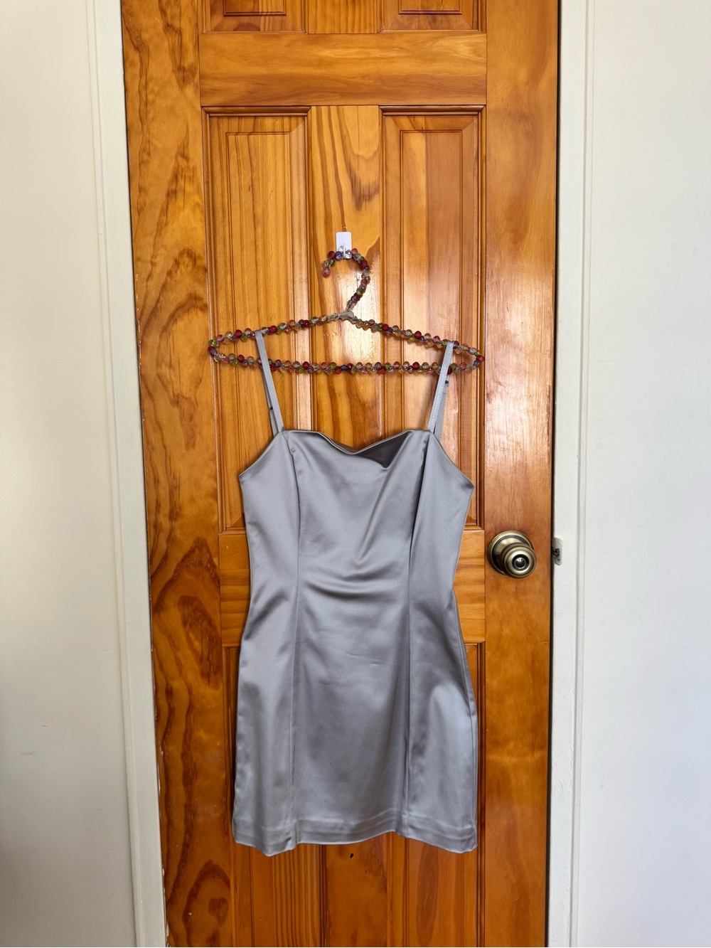 Aritzia Silver Satin Mini Slip Dress size xs size 2